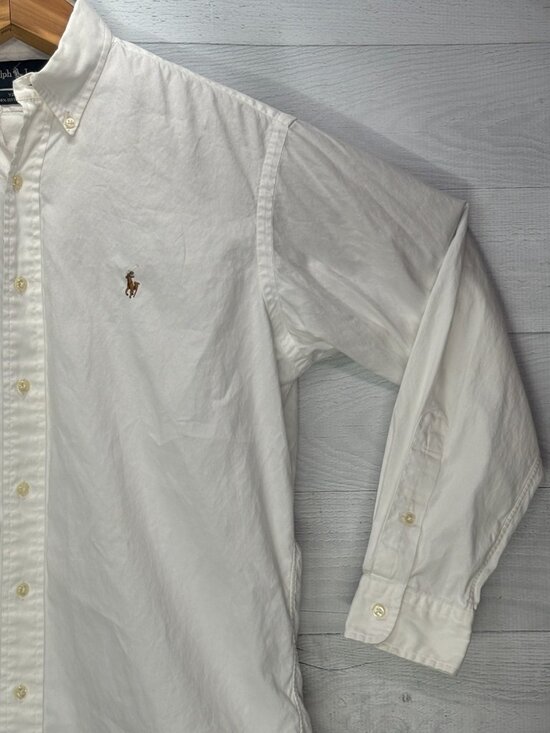 Ralph Lauren Yarmouth Shirt Mens 15-32 White Pinpoint Oxford Button Down Cotton - Picture 5 of 13